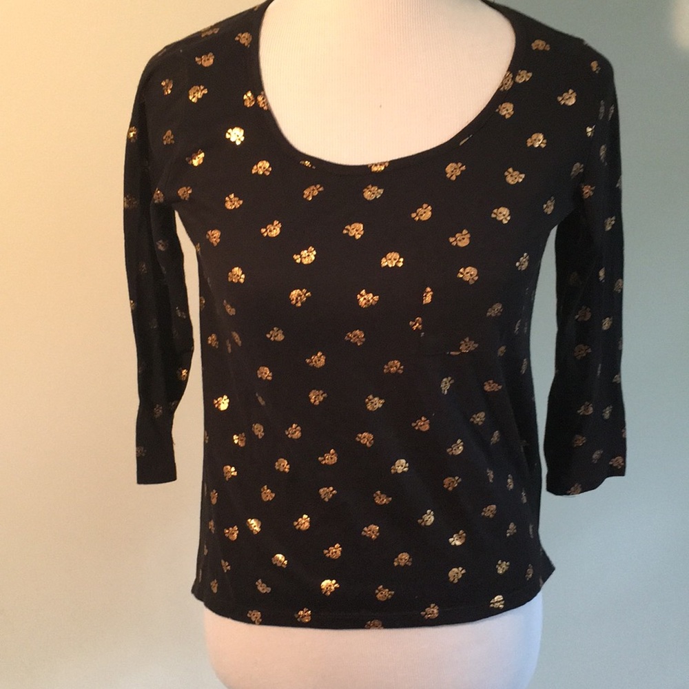Next Era Couture black dressy top with Skull and crossbones
